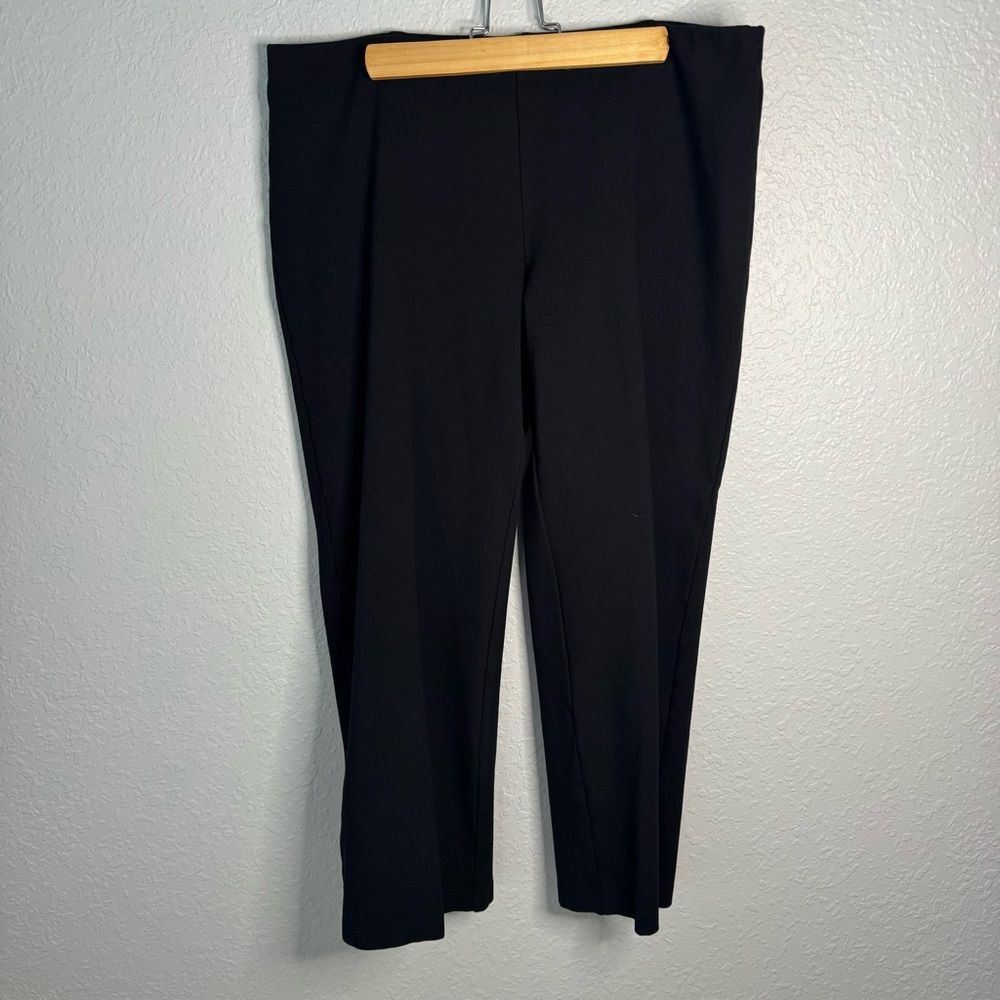 Eileen Fisher Pull On Ponte Knit Ankle Pant Office Career Size L Classic Stretch